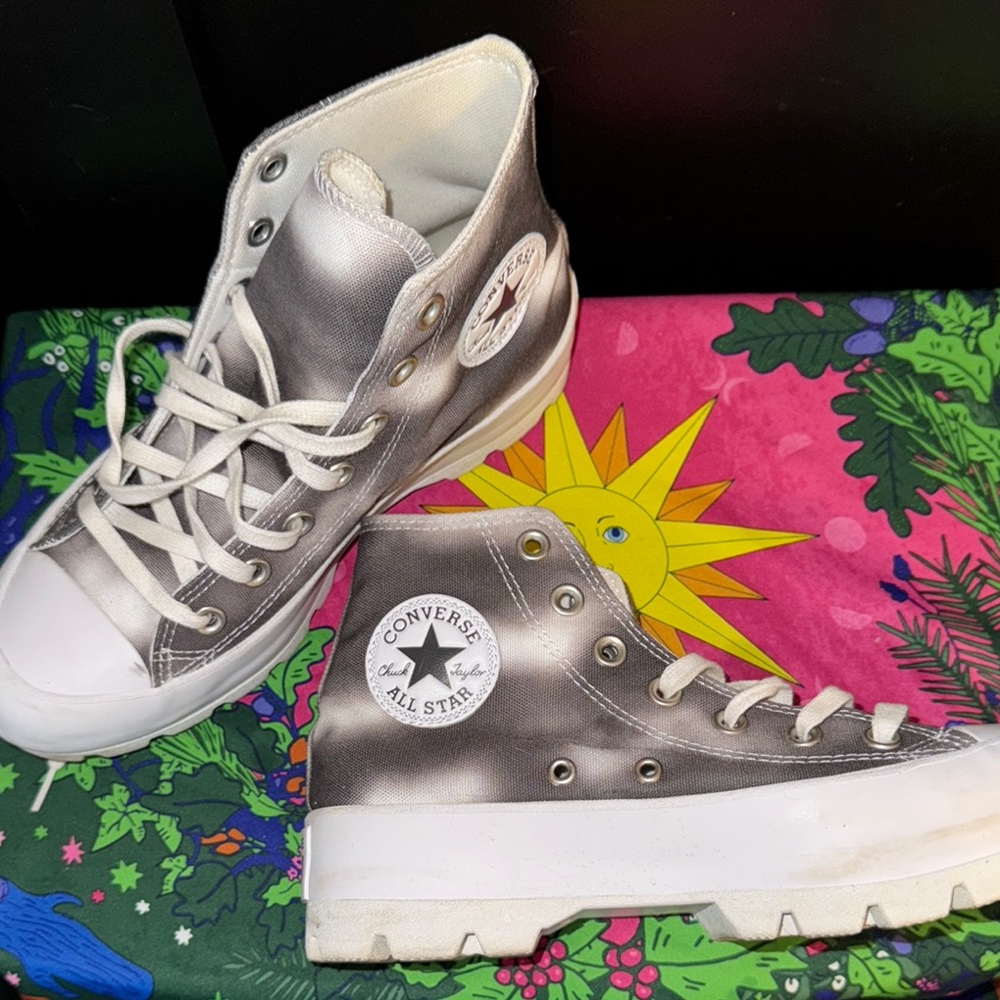 Converse All Star High-Top Sneakers - Silver and White